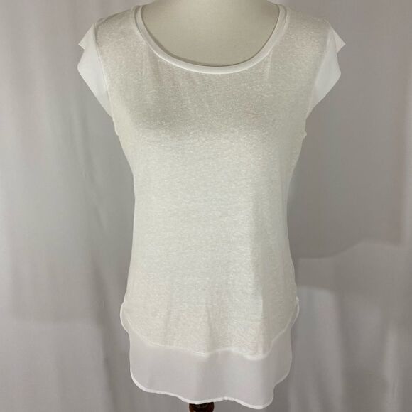 Merona White Cap Sleeve Top - Picture 1 of 7
